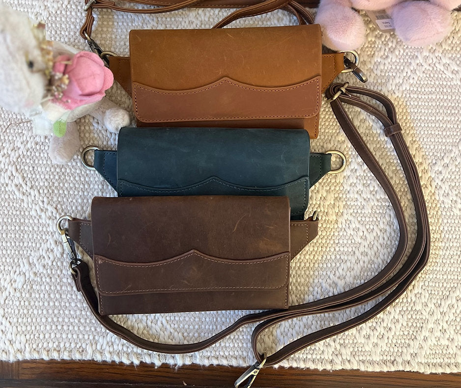Vintage leather sling bag fanny pack