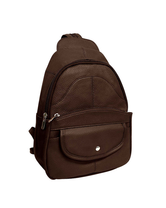 Snap Front Leather Backpack