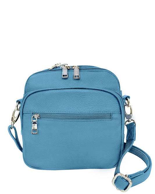 Square Leather Concealment Crossbody Bag #7023