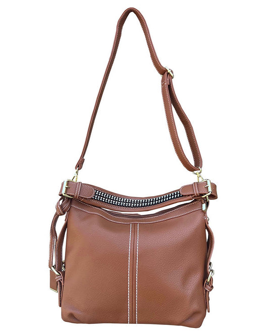 Small BoHo Vegan Leather Concealment Tote #8007