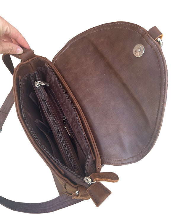 Western Leather concealed carry Crossbody Bag #9002