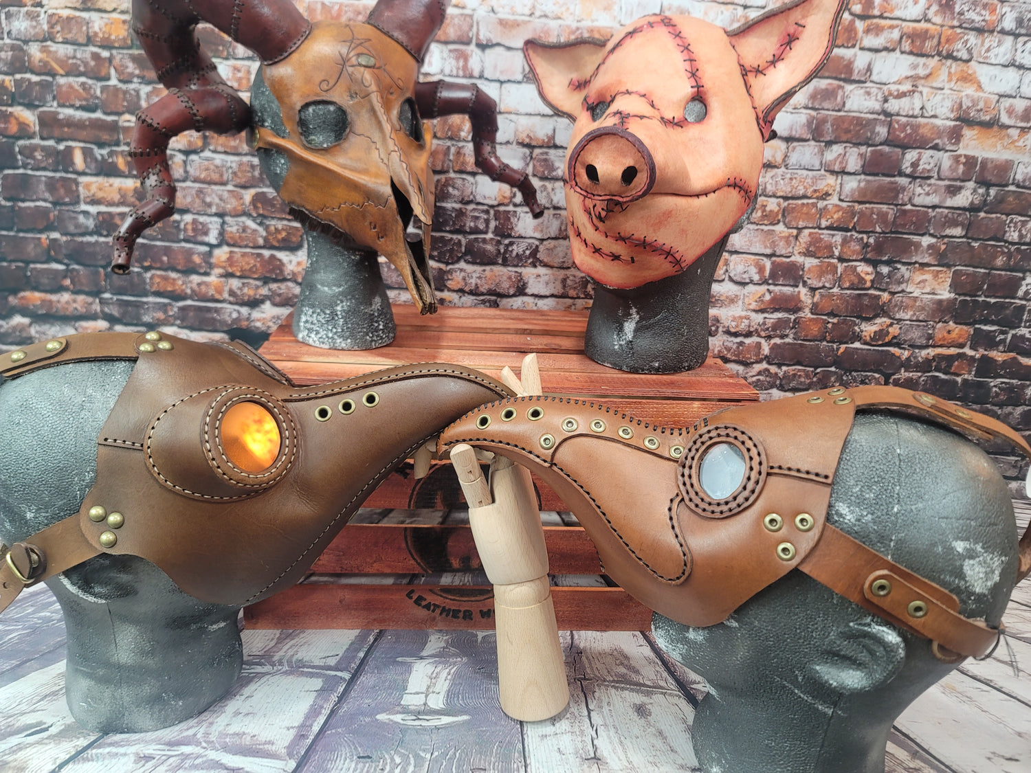 Hand Stitched Leather Masks