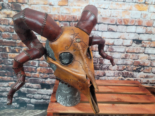 Mask Skull Leather Horned