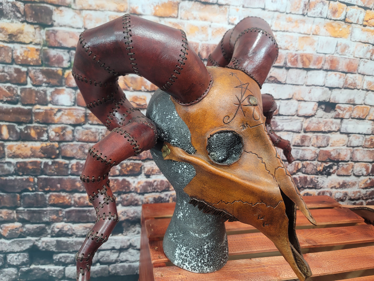 Mask Skull Leather Horned