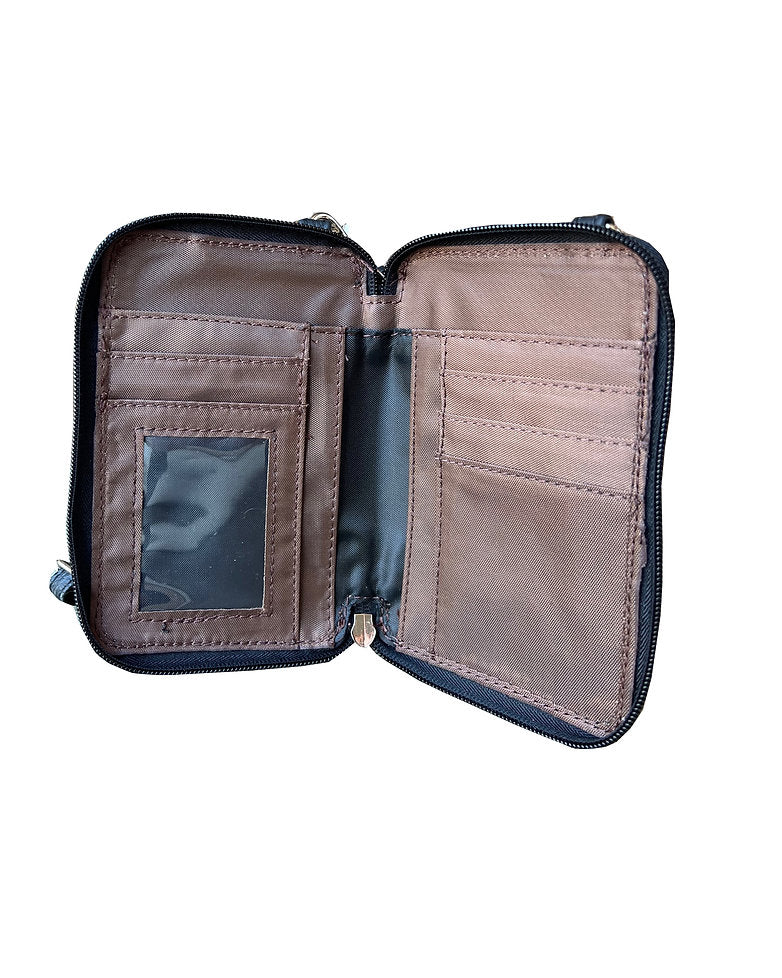 Cross body/Shoulder/wrist strapped small phone and 3 card slot bag