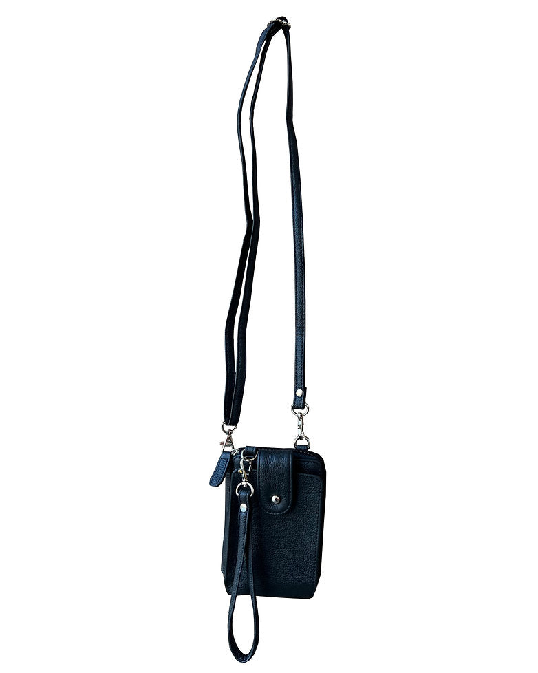 Cross body/Shoulder/wrist strapped small phone and 3 card slot bag