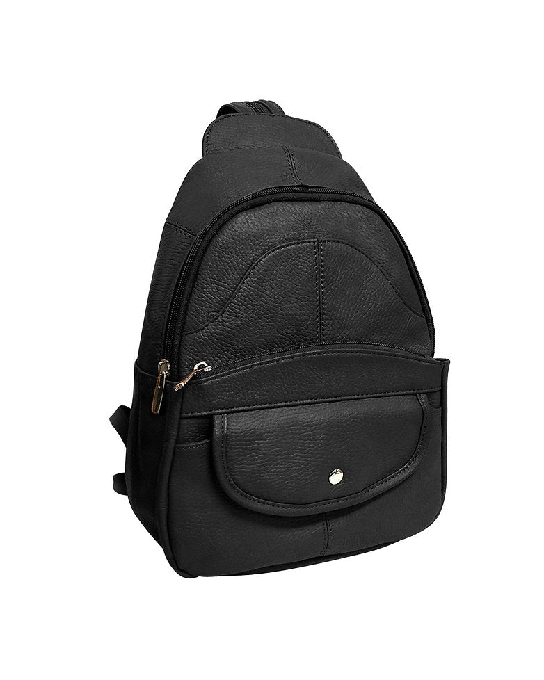 Snap Front Leather Backpack