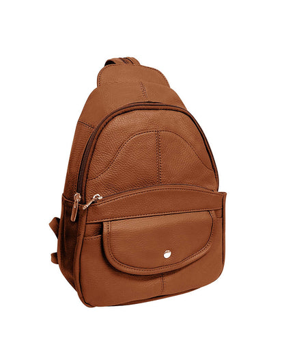 Snap Front Leather Backpack