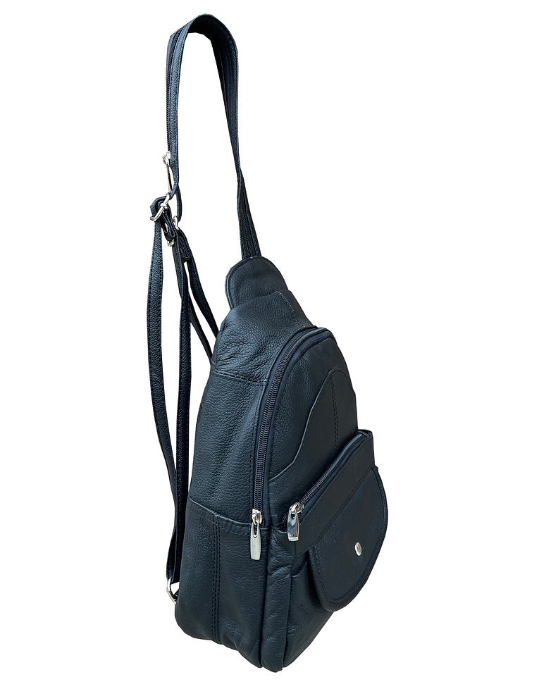Snap Front Leather Backpack
