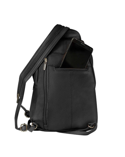 Snap Front Leather Backpack