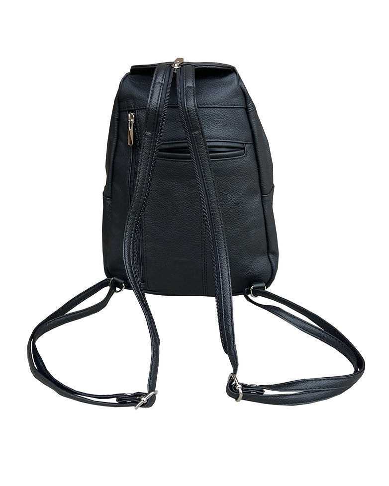 Snap Front Leather Backpack