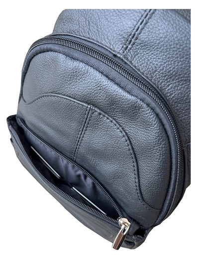 Snap Front Leather Backpack