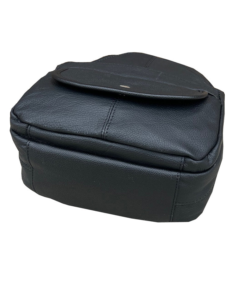Snap Front Leather Backpack