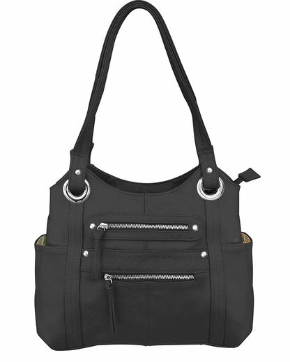 Dual Zipper Moto Leather Concealment Tote #7008