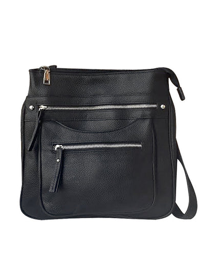 Triple Zip Pocket Concealment Crossbody Bag  #7016