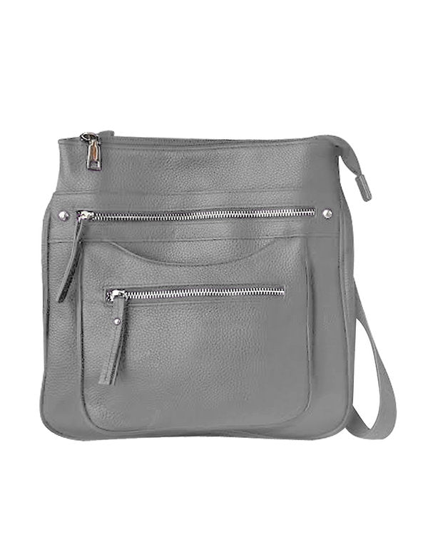 Triple Zip Pocket Concealment Crossbody Bag  #7016