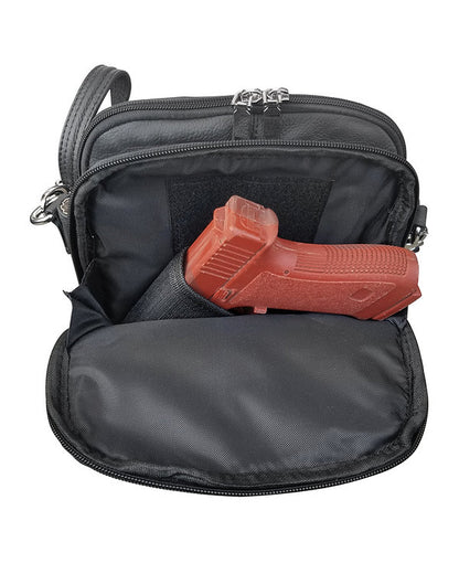 Square Leather Concealment Crossbody Bag #7023