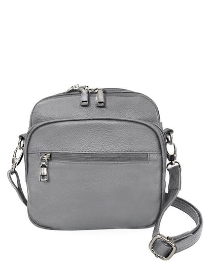 Square Leather Concealment Crossbody Bag #7023