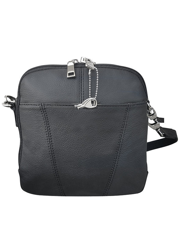 Square Leather Concealment Crossbody Bag #7023