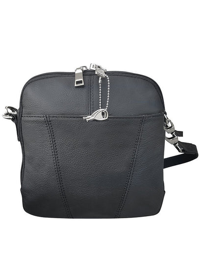 Square Leather Concealment Crossbody Bag #7023