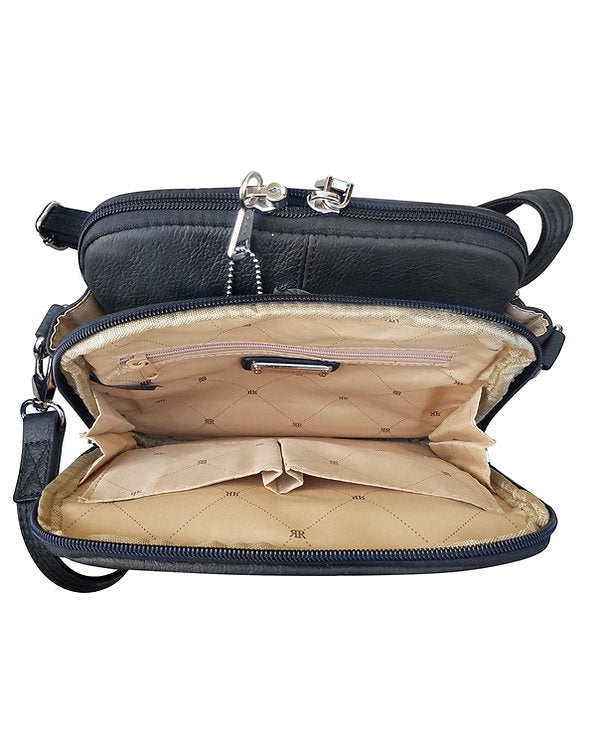 Square Leather Concealment Crossbody Bag #7023