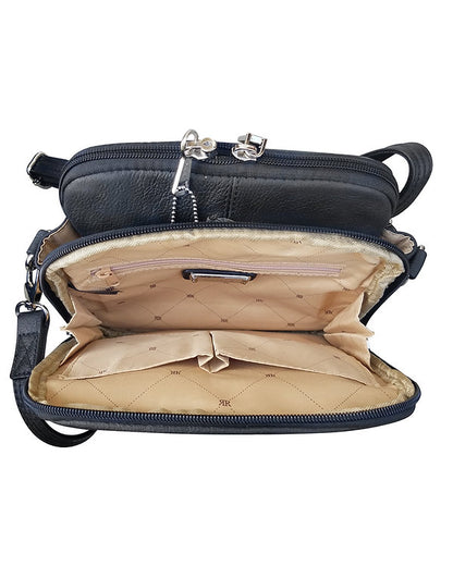 Square Leather Concealment Crossbody Bag #7023