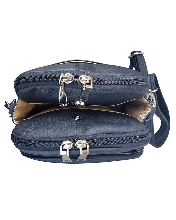 Square Leather Concealment Crossbody Bag #7023