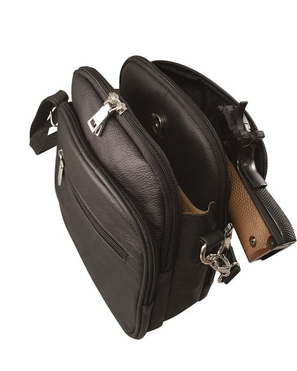 Square Leather Concealment Crossbody Bag #7023