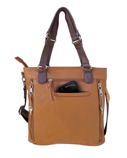 Quilted Patch Leather Tote Bag #7030