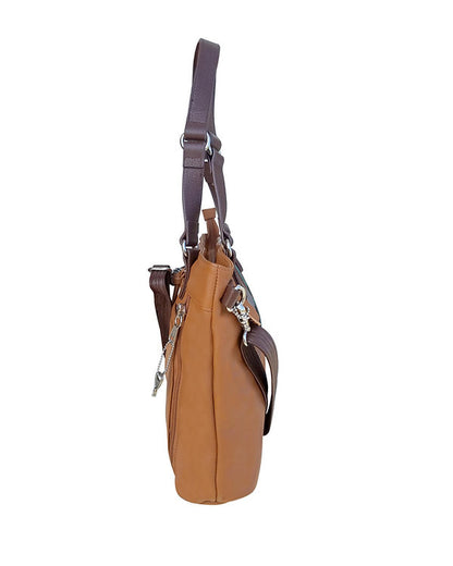 Quilted Patch Leather Tote Bag #7030