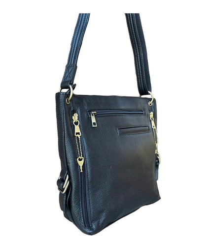 Stylish leather satchel with adjustable shoulder strap