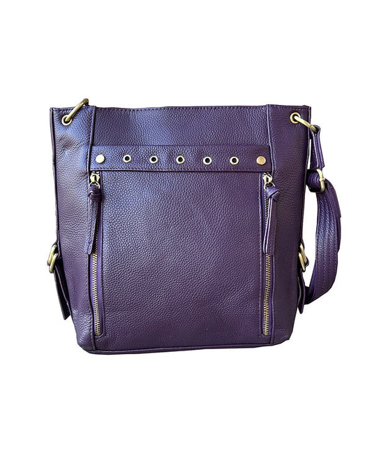 Stylish leather satchel with adjustable shoulder strap