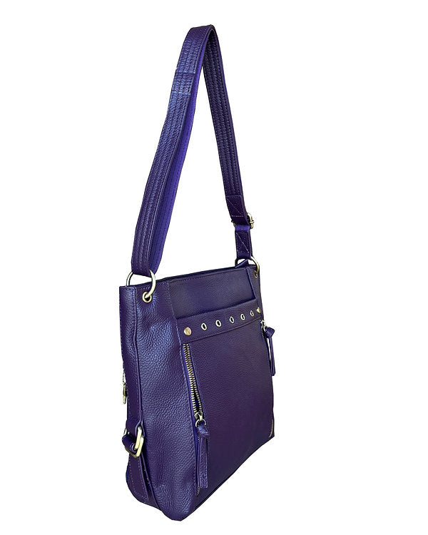 Stylish leather satchel with adjustable shoulder strap