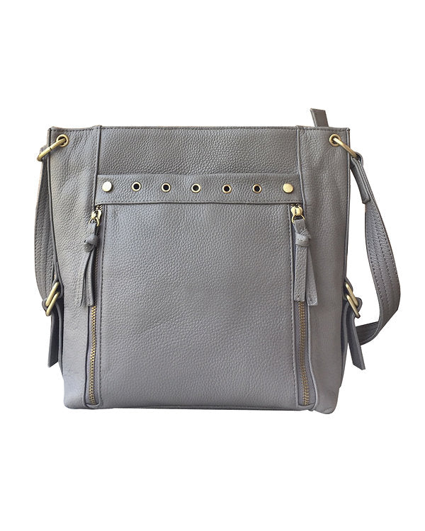 Stylish leather satchel with adjustable shoulder strap