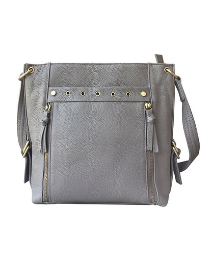 Stylish leather satchel with adjustable shoulder strap