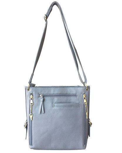 Stylish leather satchel with adjustable shoulder strap