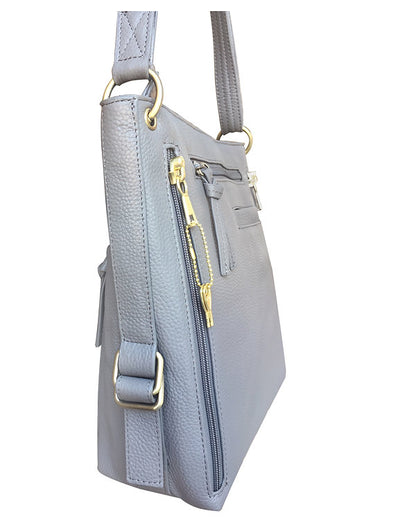 Stylish leather satchel with adjustable shoulder strap