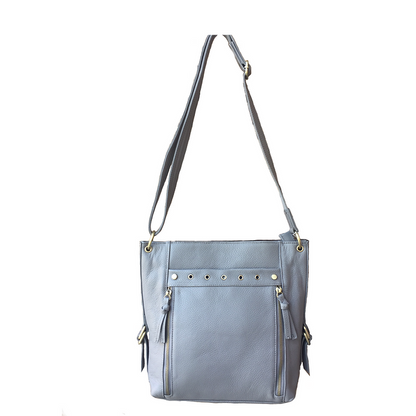 Stylish leather satchel with adjustable shoulder strap