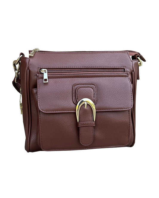 VEGAN Buckle Front Concealment Crossbody Bag