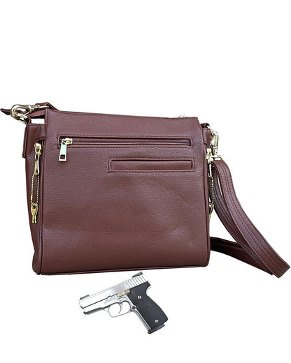 VEGAN Buckle Front Concealment Crossbody Bag