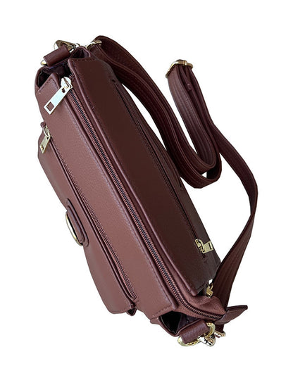 VEGAN Buckle Front Concealment Crossbody Bag