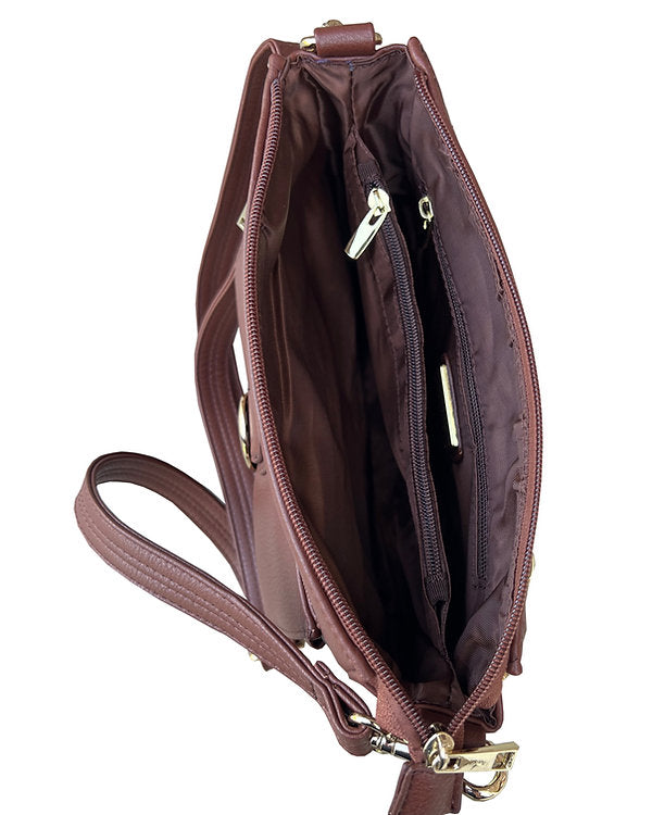 VEGAN Buckle Front Concealment Crossbody Bag