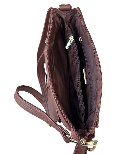 VEGAN Buckle Front Concealment Crossbody Bag