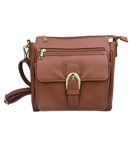 VEGAN Buckle Front Concealment Crossbody Bag