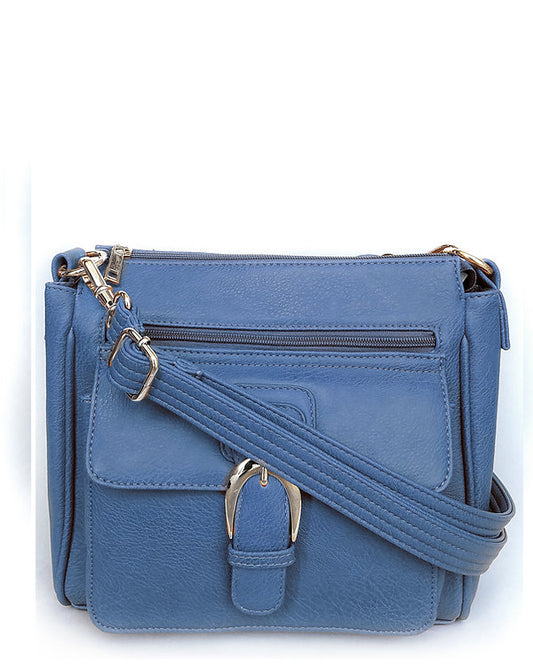 VEGAN Buckle Front Concealment Crossbody Bag