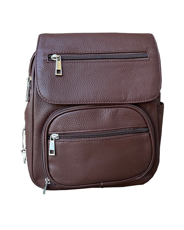 Compact Leather Concealment Backpack #7087