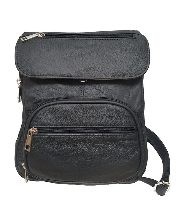 Compact Leather Concealment Backpack #7087