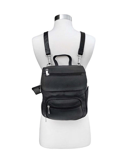 Compact Leather Concealment Backpack #7087