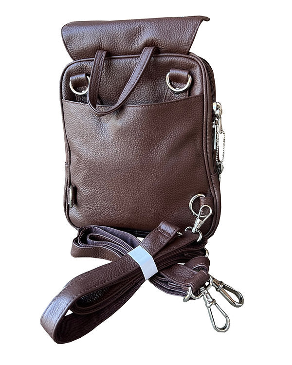 Compact Leather Concealment Backpack #7087