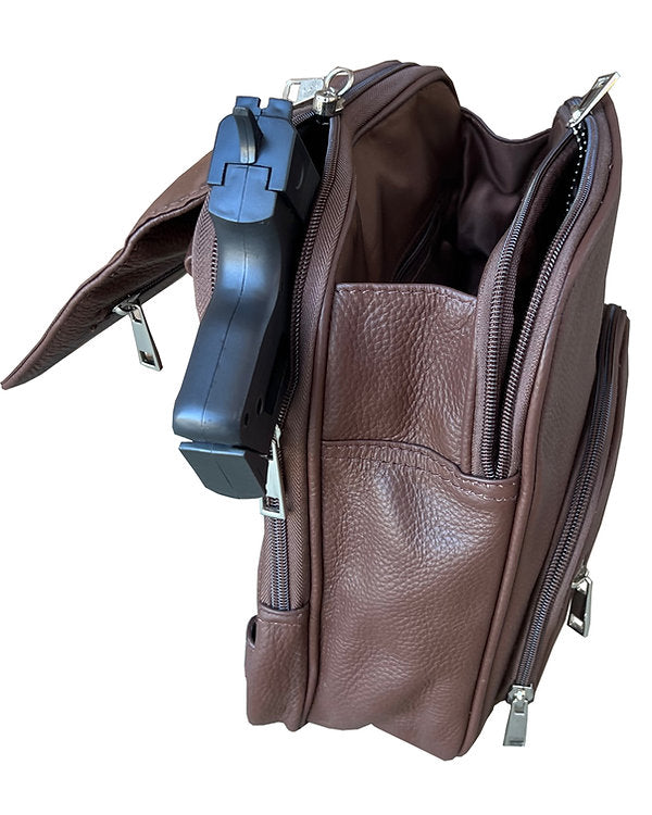 Compact Leather Concealment Backpack #7087
